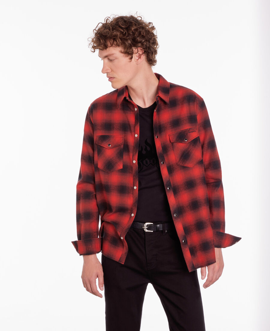 red and black checkered shirt