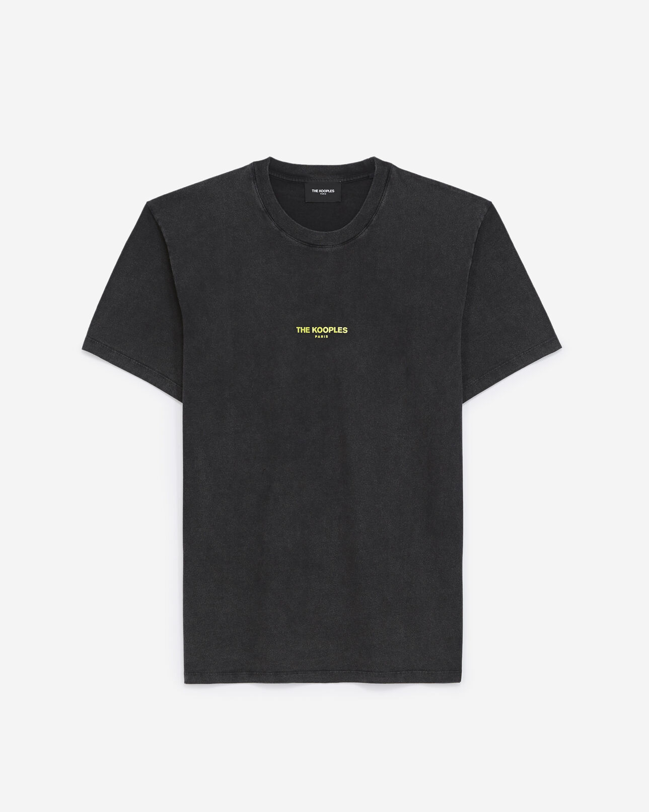The Kooples HOMBRE BLACK WASHED camiseta negra desgastada algodón logotipo