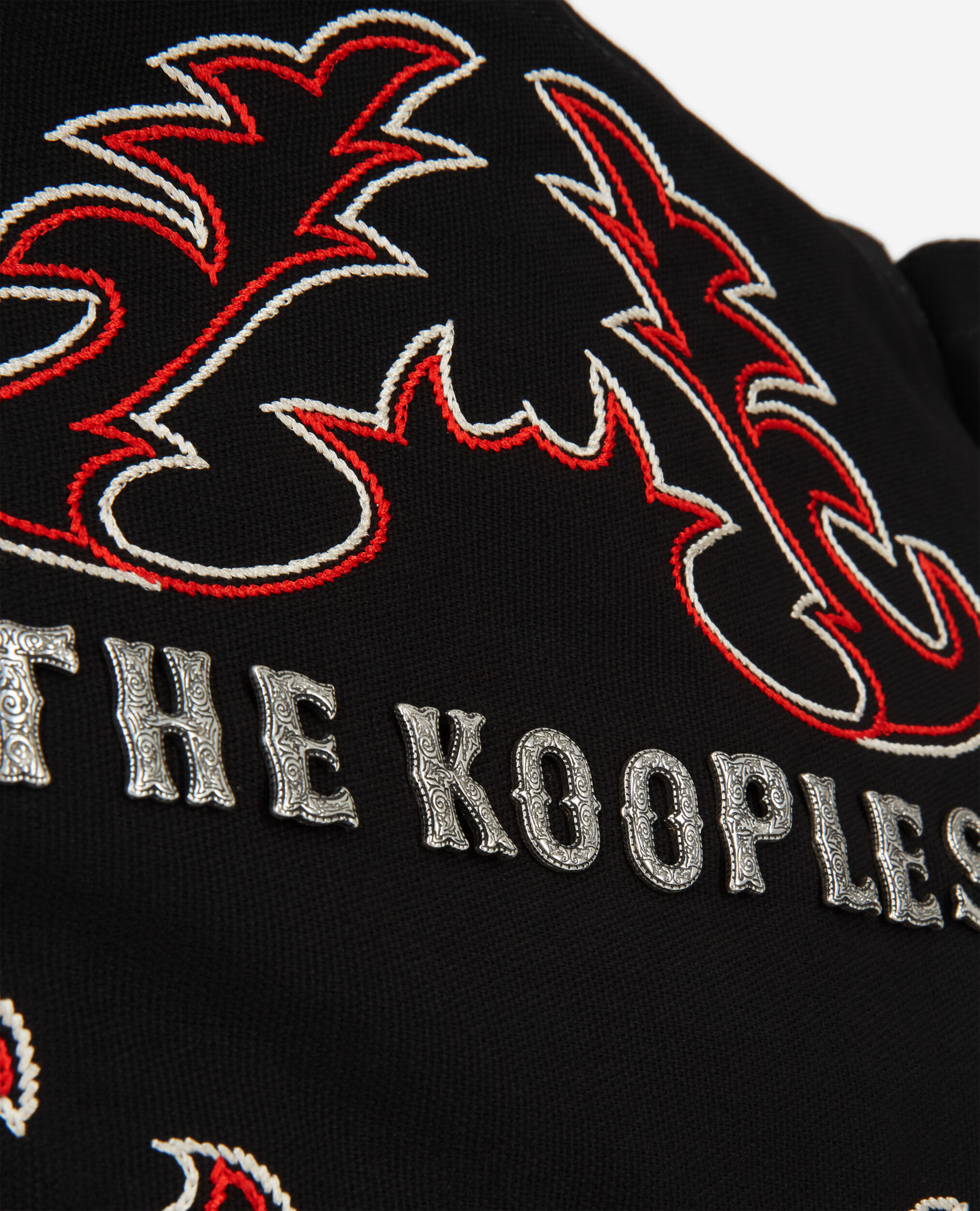 Small black tote bag with embroidery and logo The Kooples UK