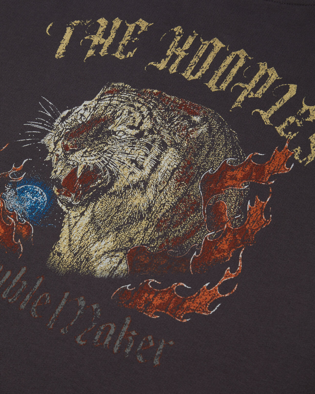 The Kooples HOMBRE CARBONE sudadera gris carbono serigrafía fire tiger