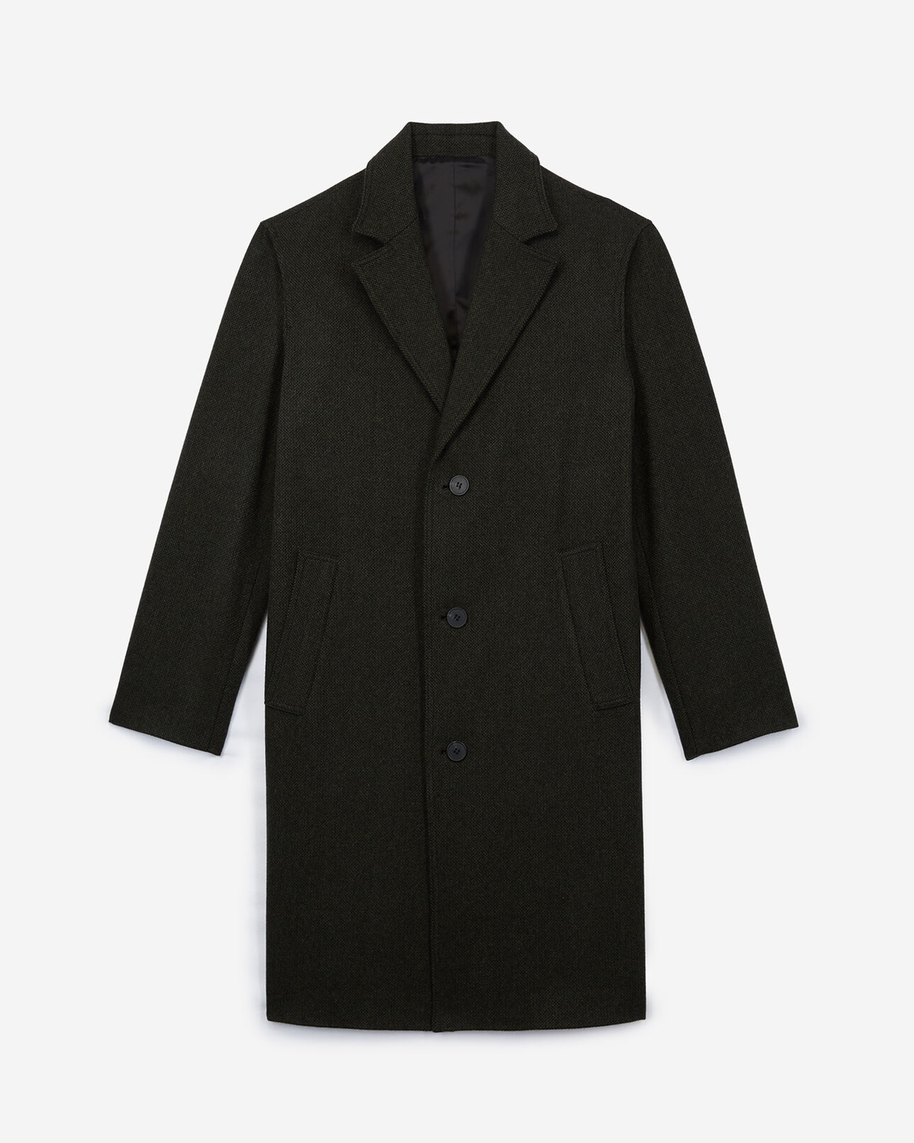 The Kooples HOMME KAKI manteau droit chiné