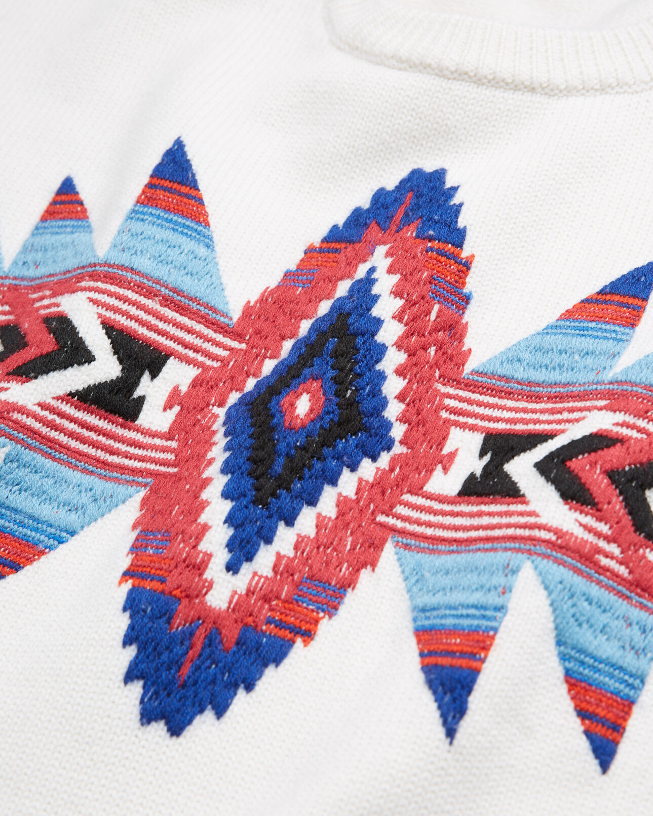 The Kooples WOMEN OFF WHITE embroidered wool sweater