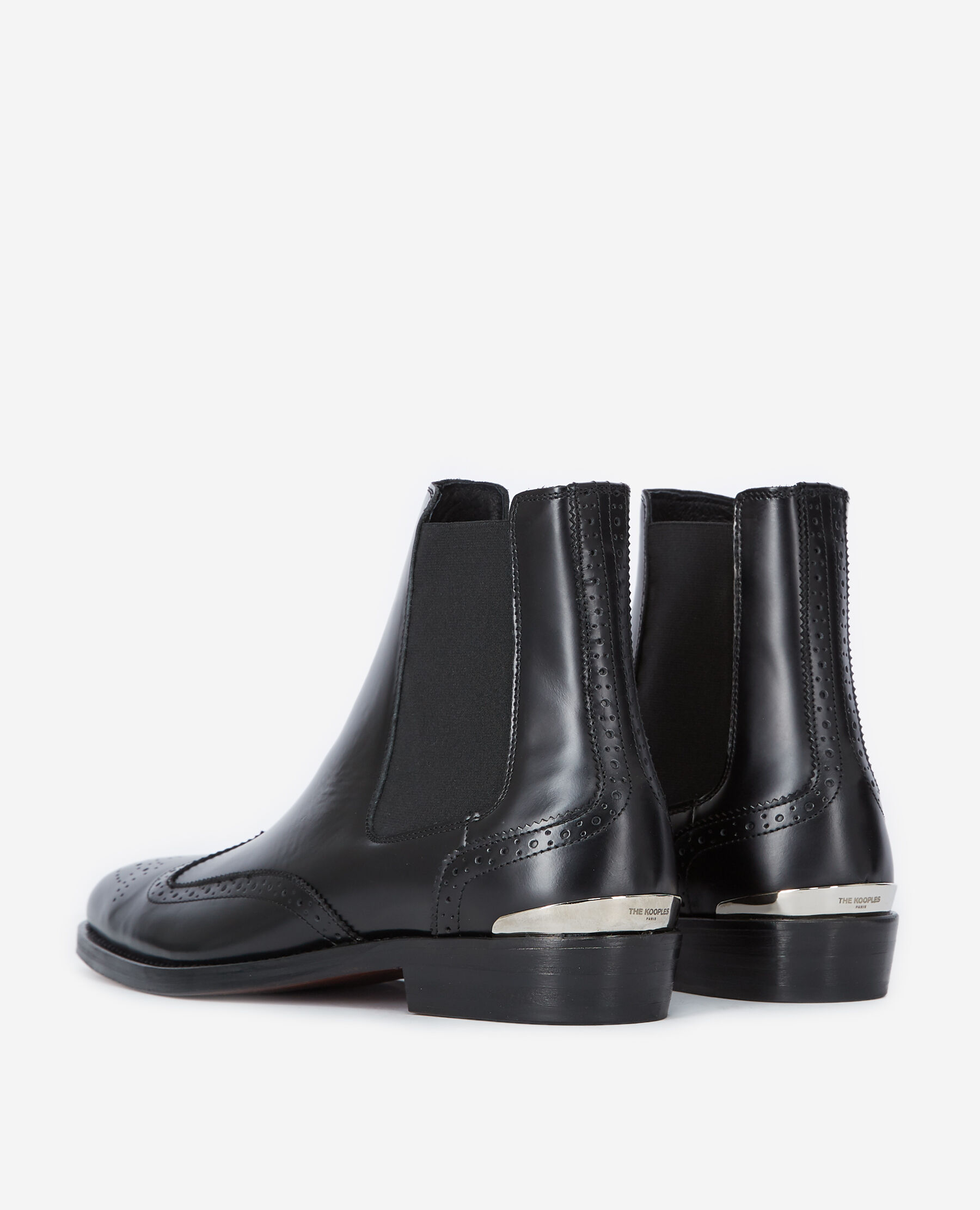 Chelsea boots noires a detail brogue The Kooples