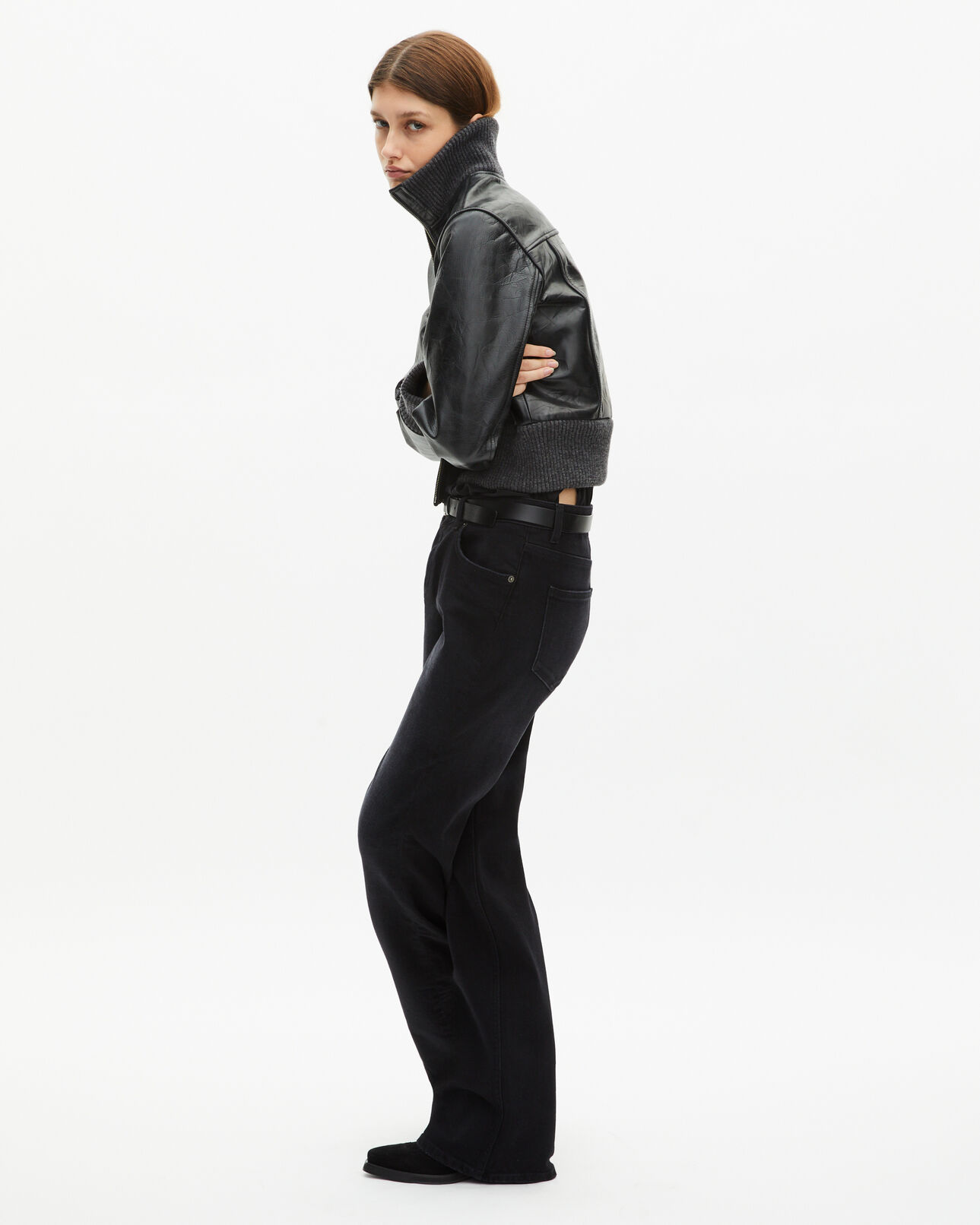 The Kooples DAMEN BLACK schwarze lederjacke