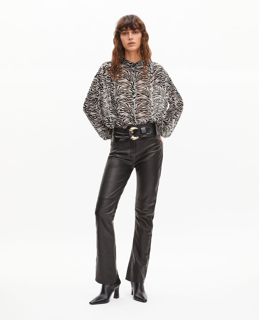 The Kooples WOMEN BLACK WHITE zebra print shirt