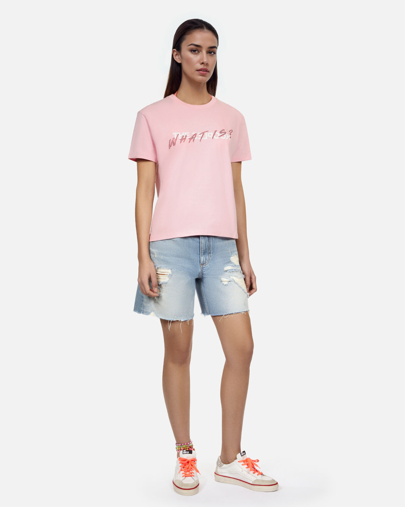 The Kooples MUJER POWDER PINK camiseta what is rosa strass