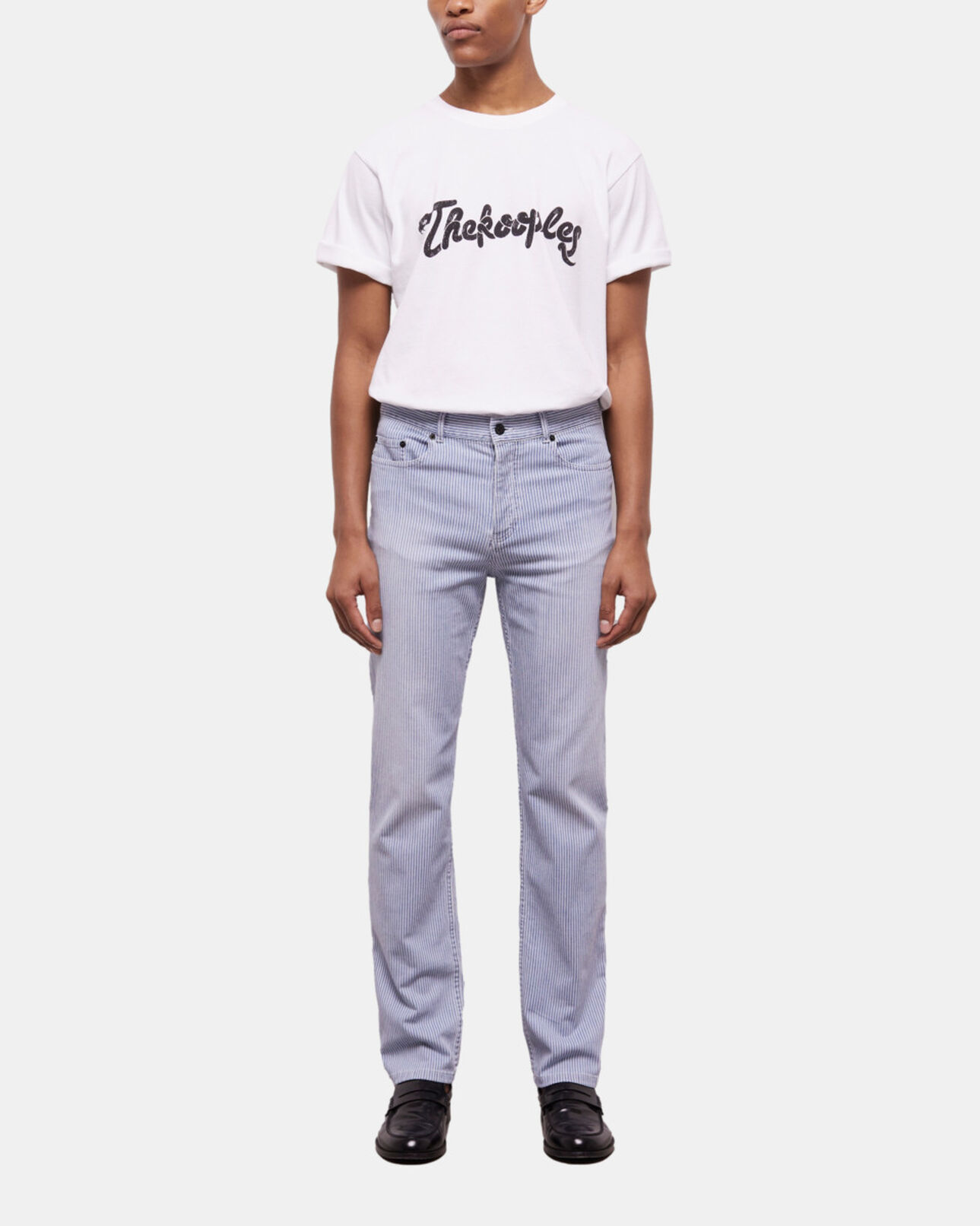 The Kooples HOMBRE BLUE DENIM vaqueros rectos rayas azules