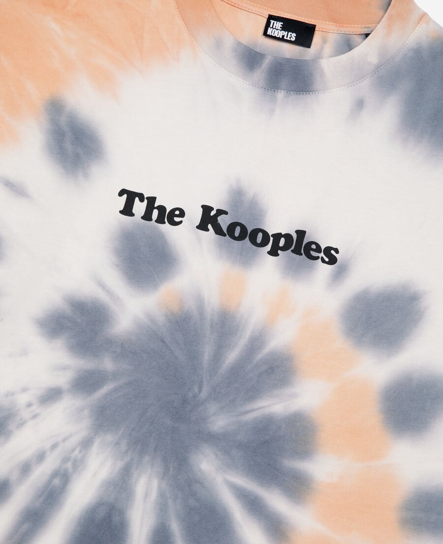 The Kooples MEN NEW LIGHT BLUE blue tie and dye t-shirt