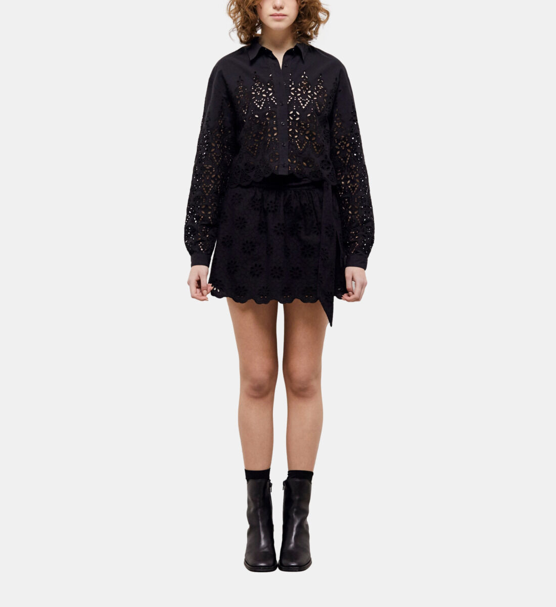 Chemisier broderie store anglaise noir