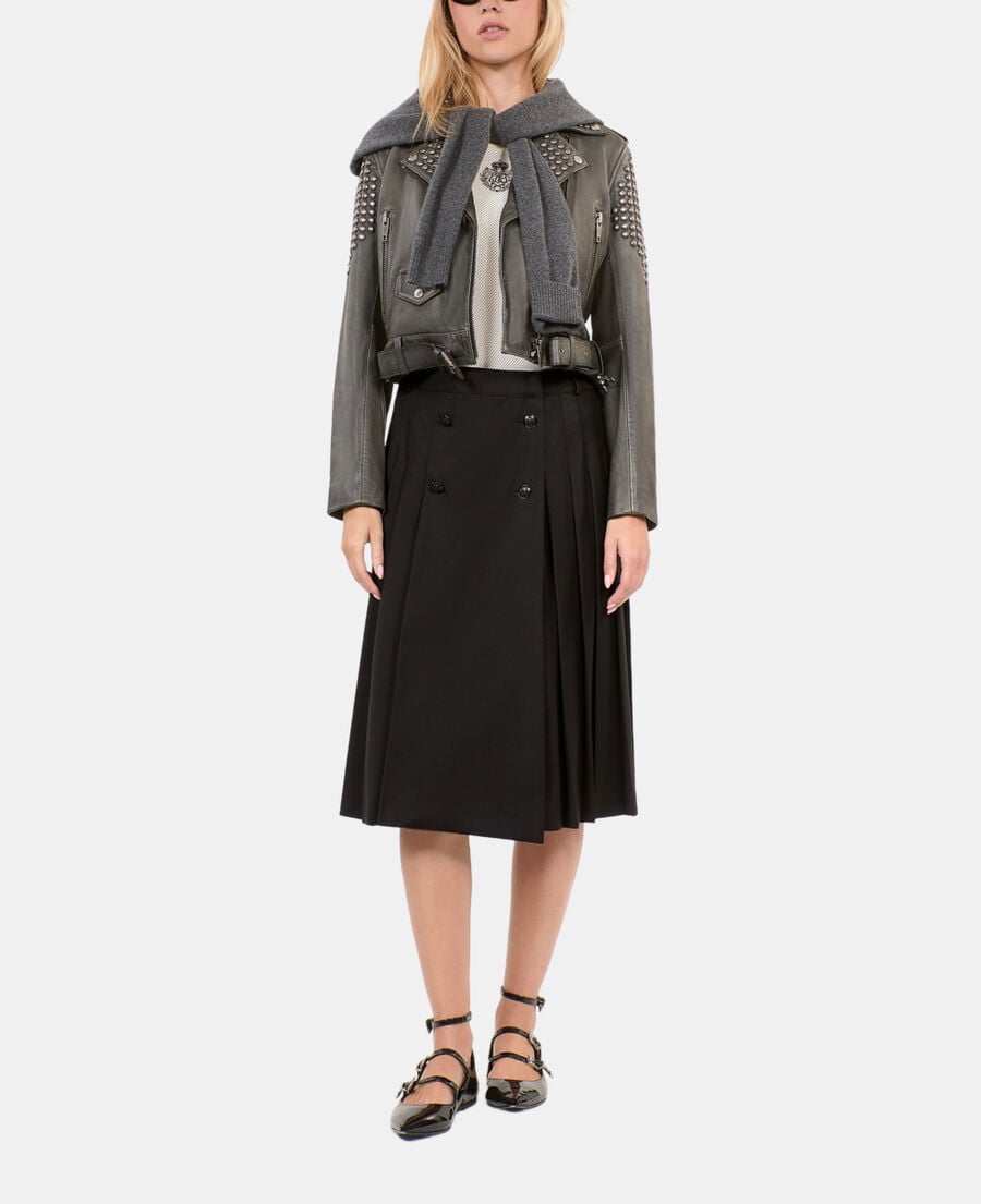 The Kooples DAMEN BLACK schmale, schwarze jacke mit nieten