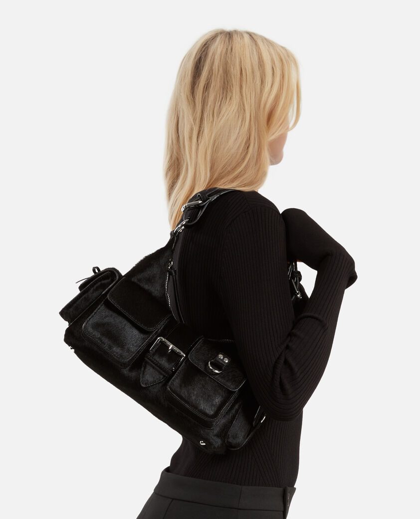 The Kooples FEMME BLACK sac amelia en effet poulain noir
