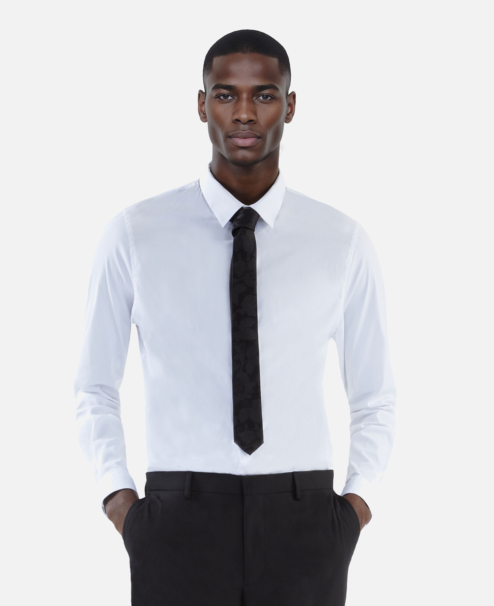 The Kooples MEN BLACK black silk tie