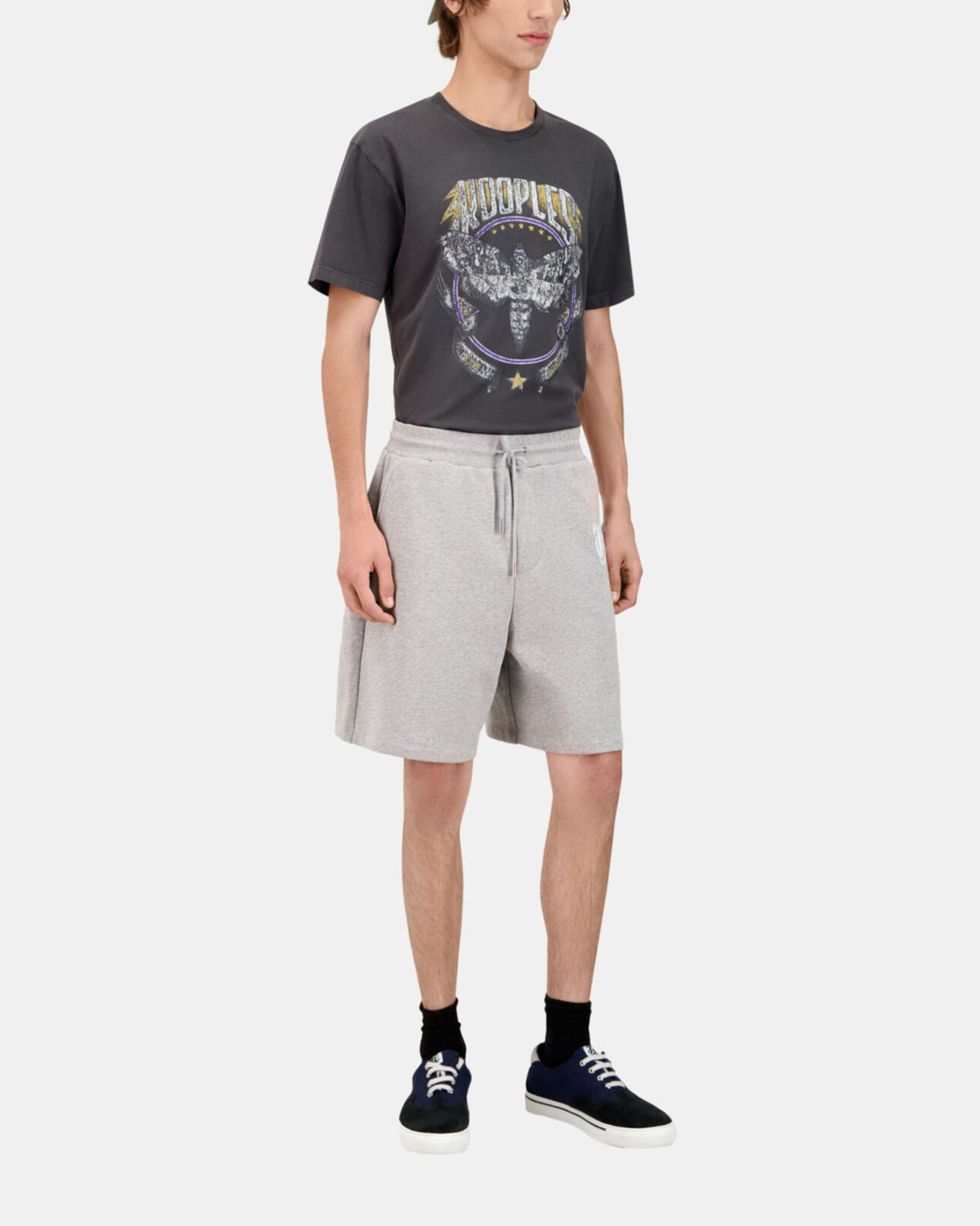 The Kooples HERREN ARDOISE graue shorts aus baumwolle