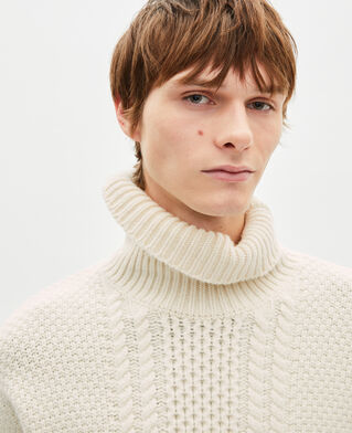 The Kooples MEN LIGHT BEIGE beige wool cable sweater