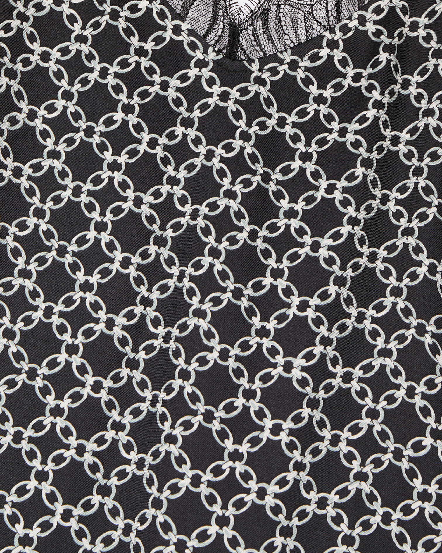 Long printed slip dress, BLACK WHITE, hi-res image number null