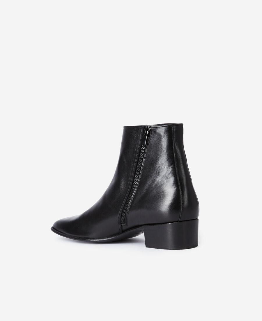 Black leather boots The Kooples US