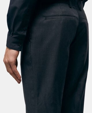 The Kooples H BLACK GREY striped wool suit pants