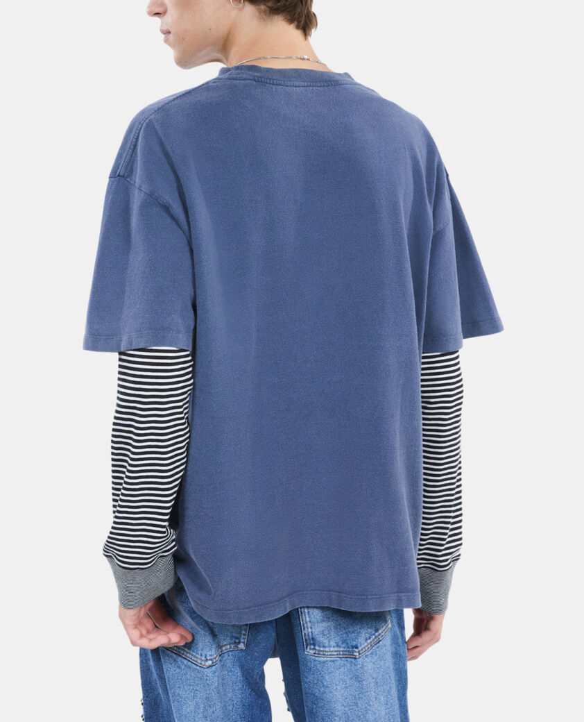 The Kooples HOMME DARK BLUE t-shirt &agrave; s&eacute;rigraphie bleu