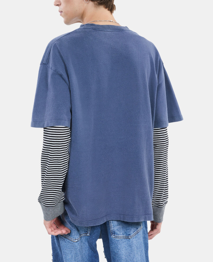 The Kooples HERREN DARK BLUE blaues t-shirt mit siebdruck