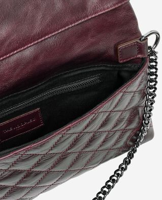 The Kooples FEMME BURGUNDY pochette h&eacute;ritage small en cuir bordeaux