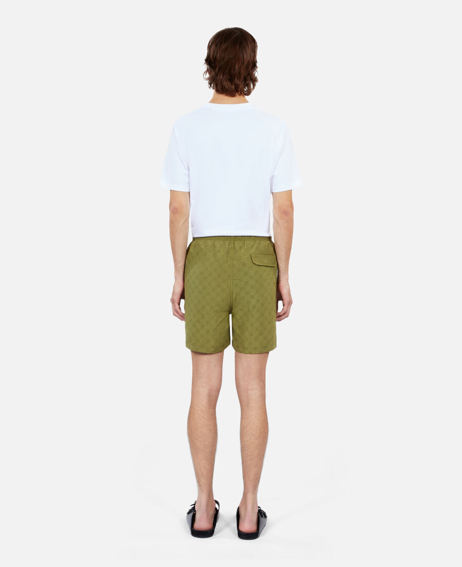 The Kooples H KAKI monogram khaki swim shorts