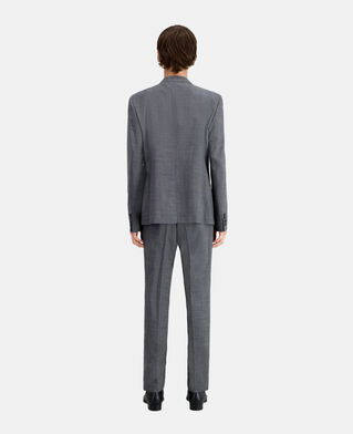 The Kooples HOMME BLACK-ECRU veste de costume noire en laine &agrave; micro motifs