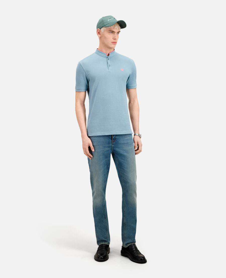 light blue cotton polo t-shirt