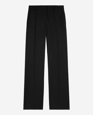 The Kooples DAMEN BLACK weite hose aus wolle in schwarz
