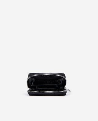 The Kooples M BLACK black leather blazon coin purse