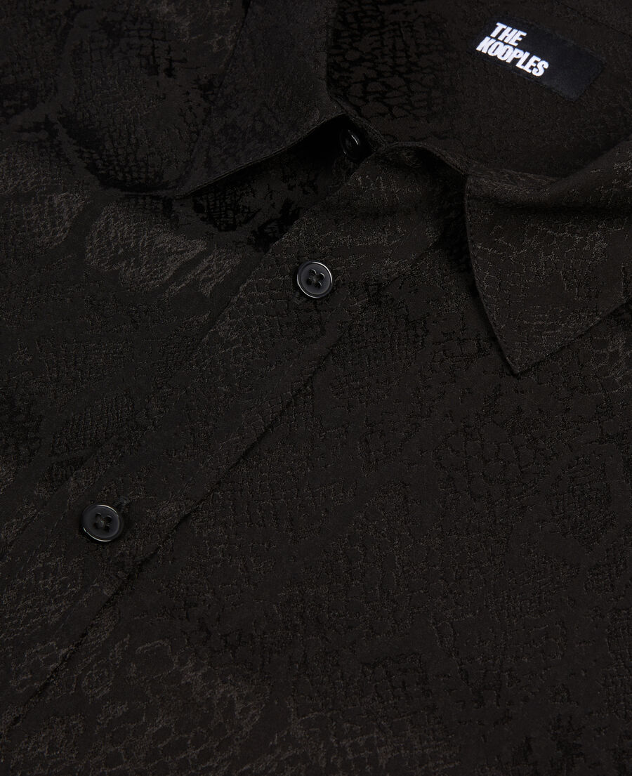 black snakeskin jacquard shirt