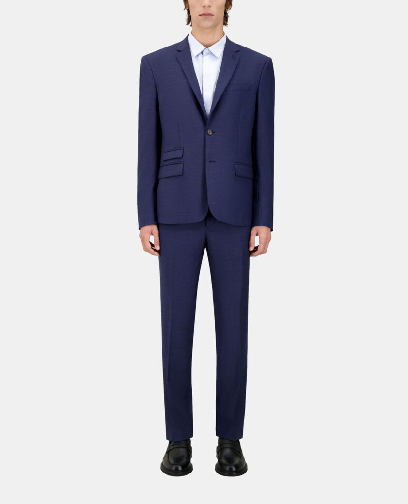 The Kooples H NAVY navy blue micro-check wool suit jacket