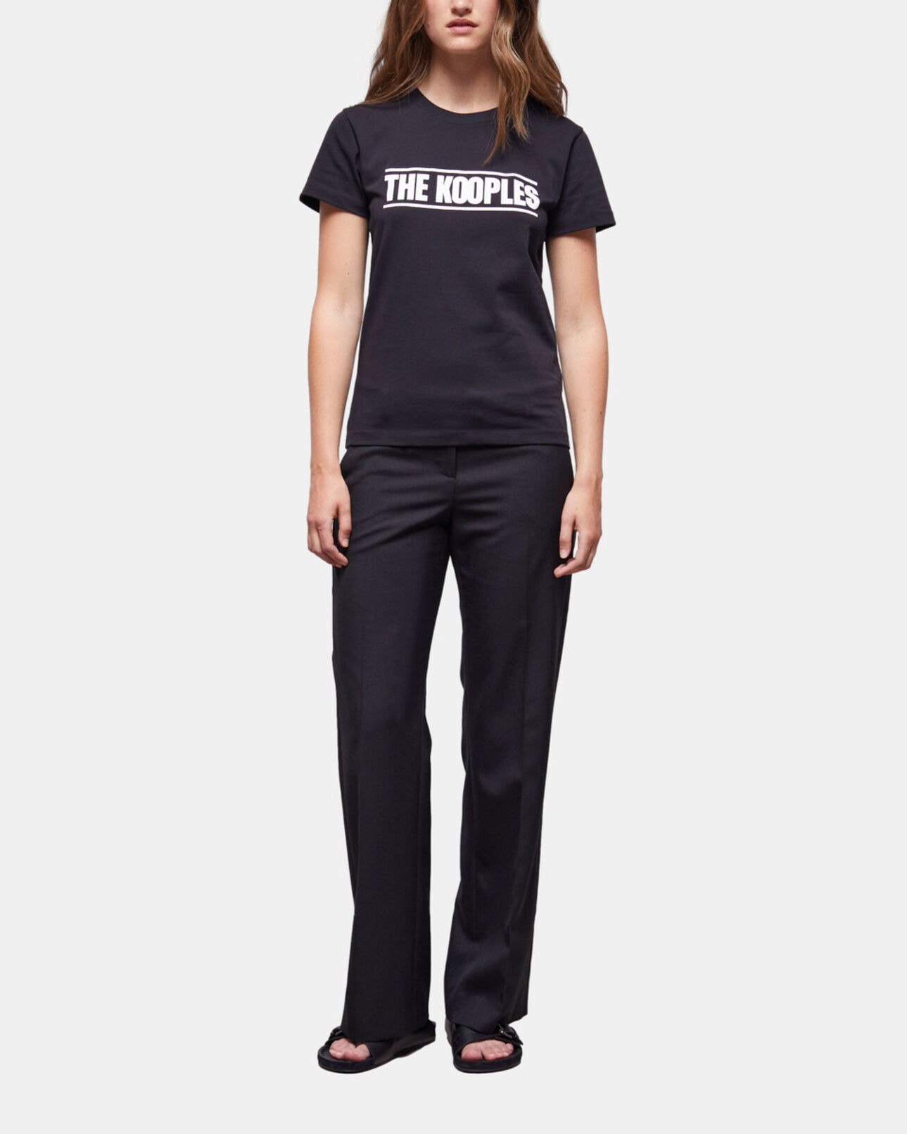 The Kooples FEMME BLACK t-shirt femme logo the kooples noir