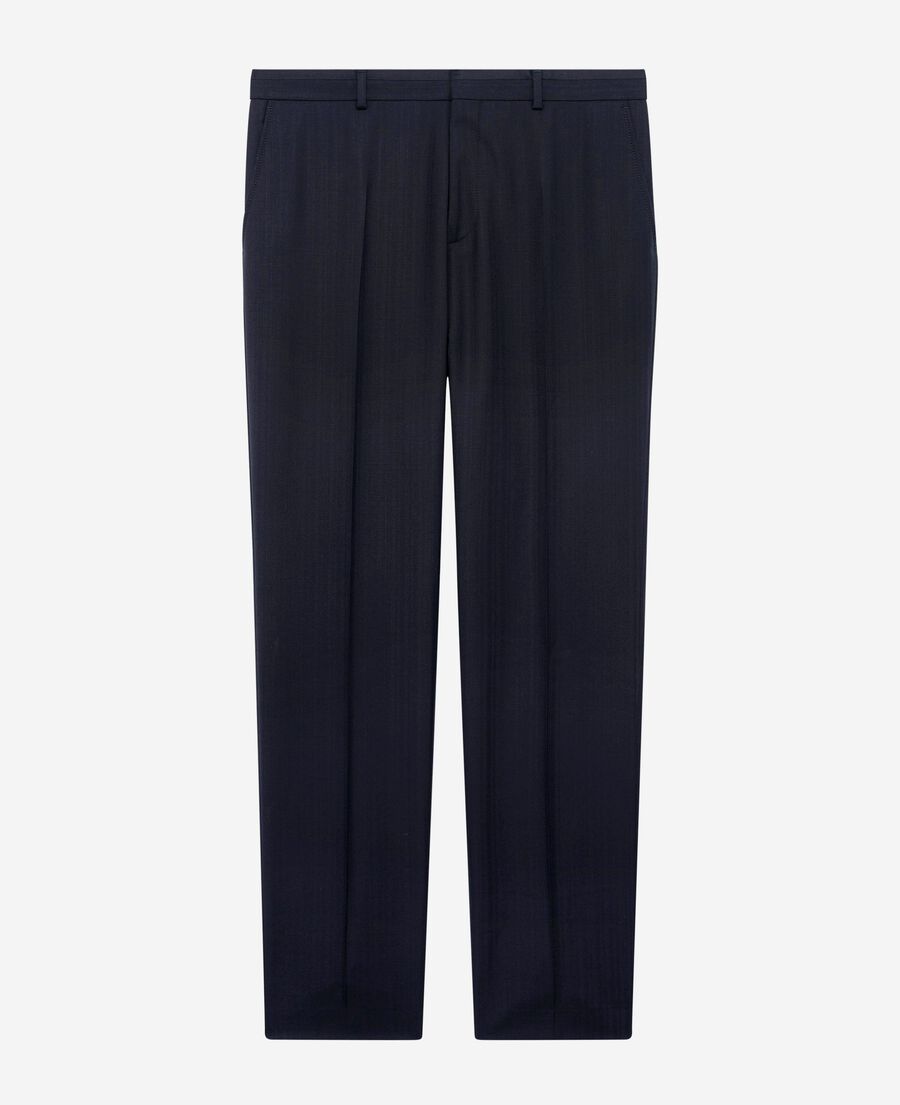 The Kooples HOMME DARK NAVY pantalon de costume ajust&eacute; en laine marine