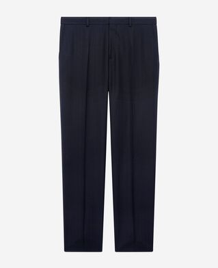 The Kooples HOMME DARK NAVY pantalon de costume ajust&eacute; en laine marine