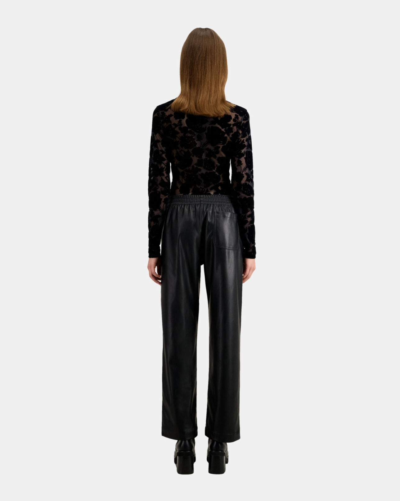 The Kooples DAMEN BLACK schwarze hose in lederoptik