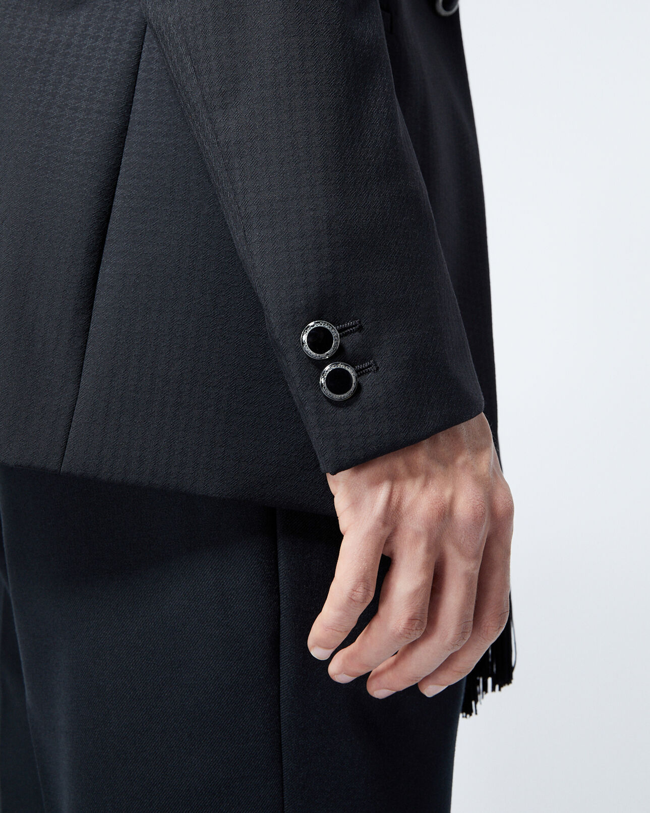 The Kooples MEN BLACK black wool jacket with jewel buttons
