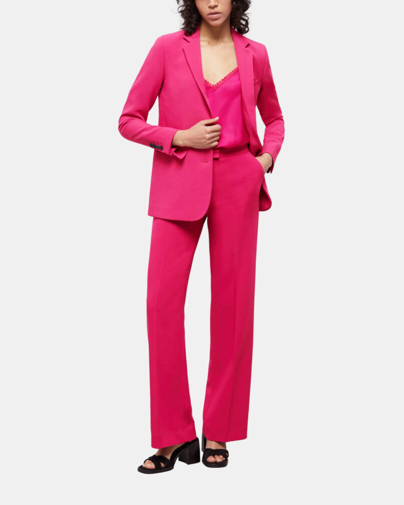 The Kooples FEMME PINK pantalon tailleur rose en crêpe