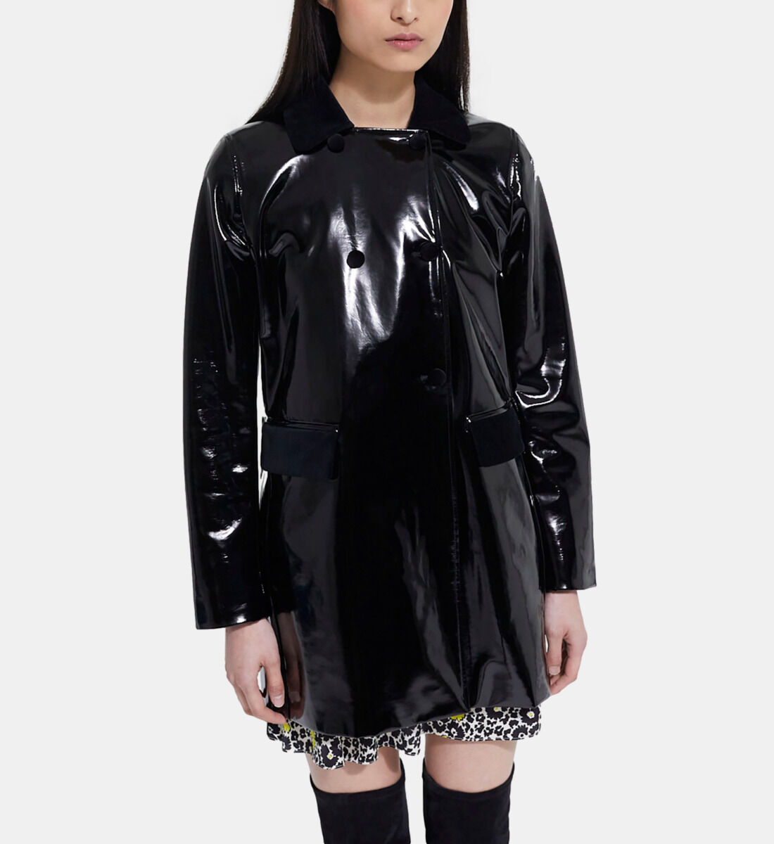 Black vinyl coat new arrivals
