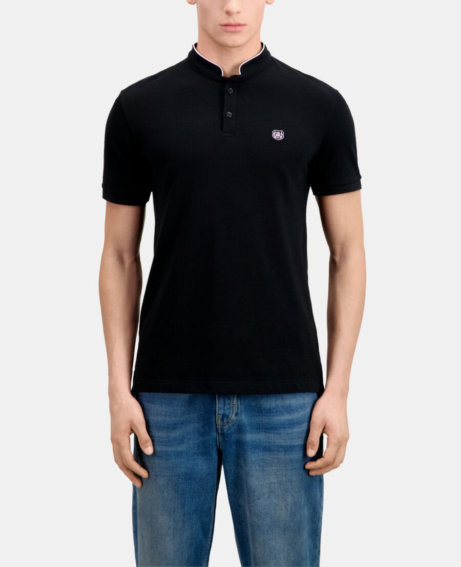 black cotton polo t-shirt