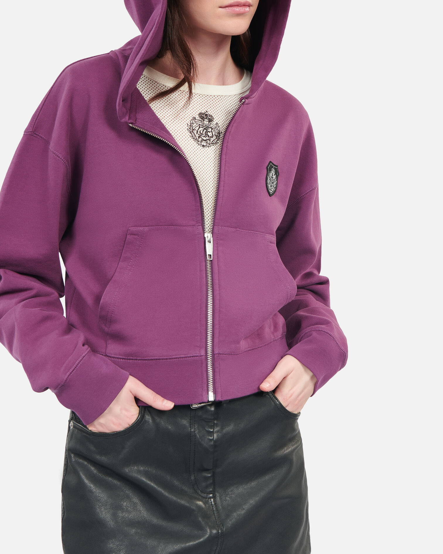 Purple Blazon hoodie, PRUNE, hi-res image number null