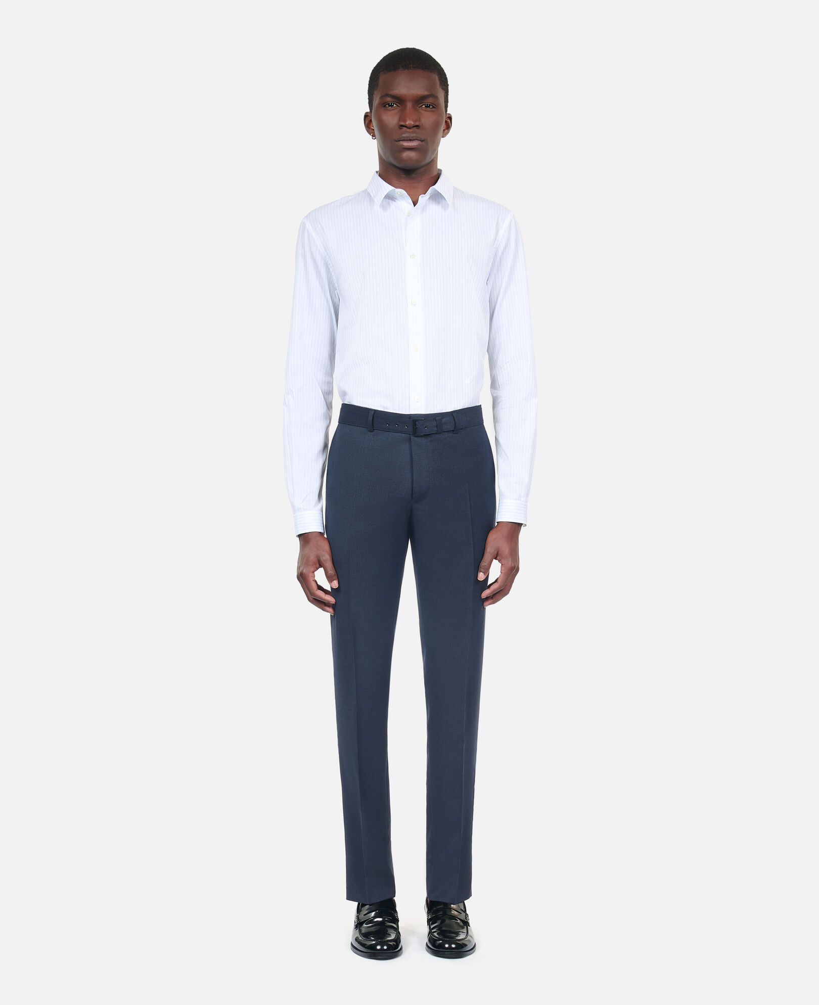 The Kooples MEN NAVY navy blue wool suit trousers
