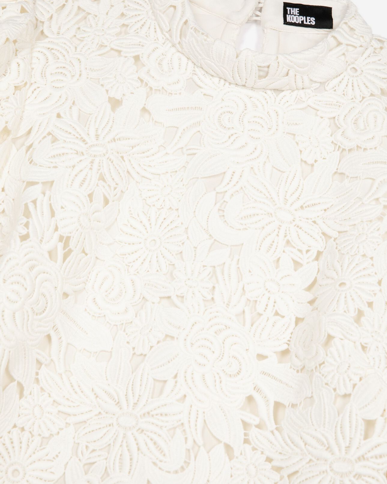The Kooples F ECRU short dress in ecru floral lace