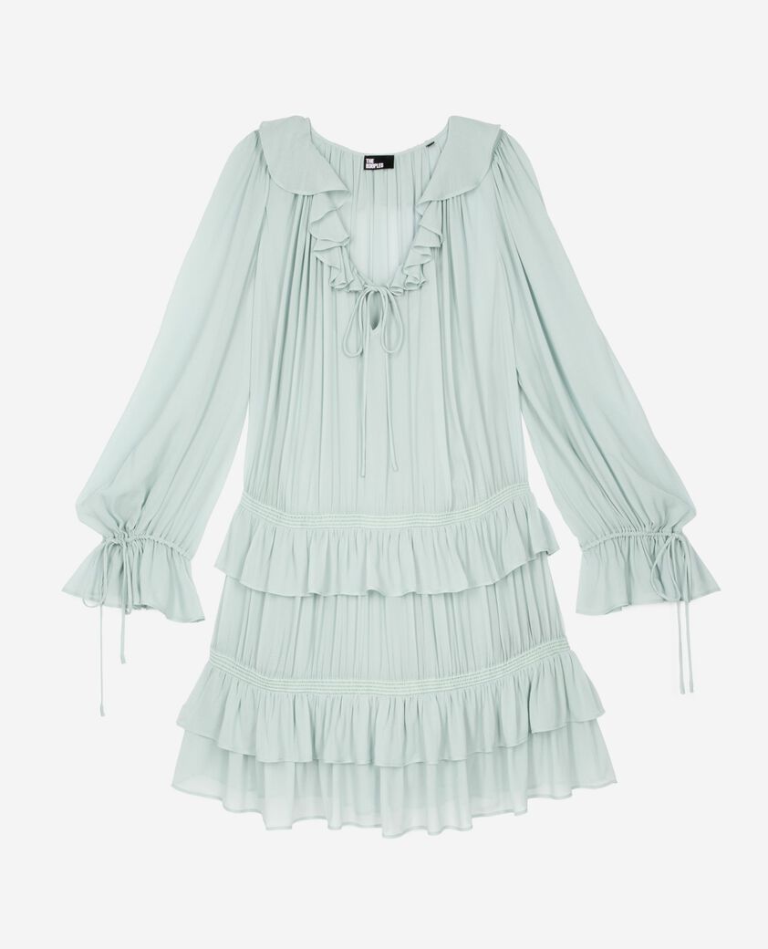 The Kooples DAMEN BLUE/GREEN kurzes kleid mit rüschen blau
