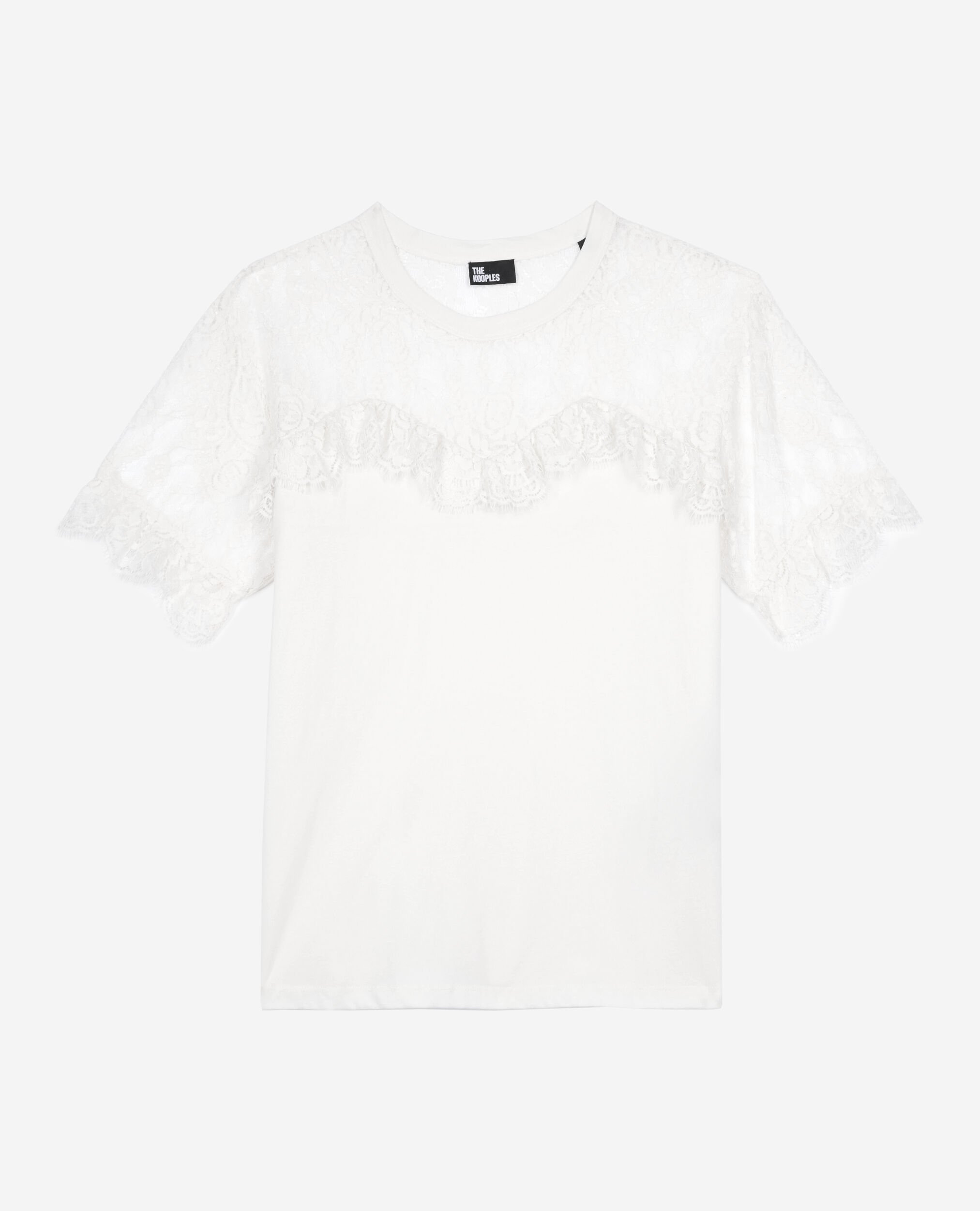 T-shirt with black ecru lace, ECRU, hi-res image number null