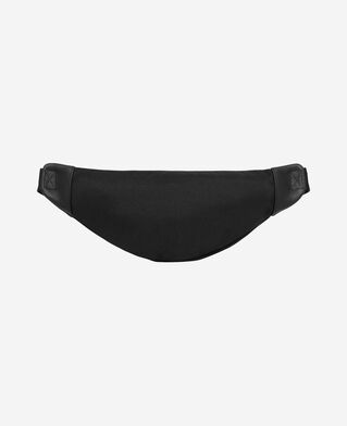 The Kooples H BLACK banana in canvas and black grained leather