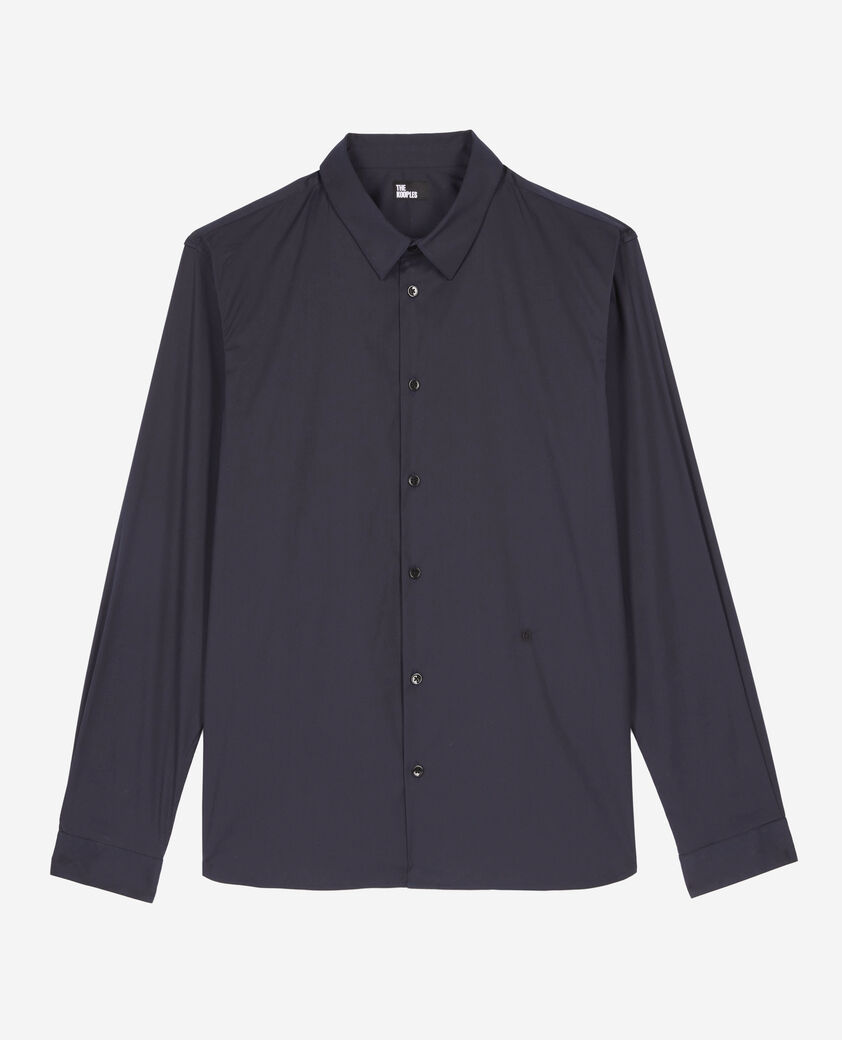 The Kooples HERREN NAVY marineblaues popeline-hemd