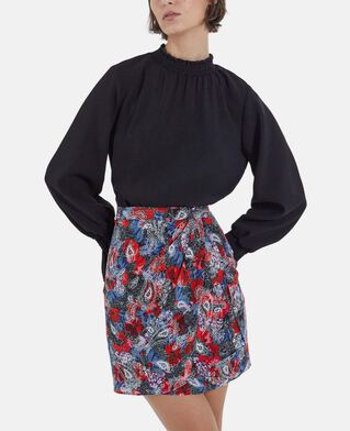 The Kooples FEMME RED jupe courte en soie imprimé fleuri