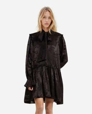 The Kooples DAMEN BLACK kurzes jacquardkleid mit schleifendruck