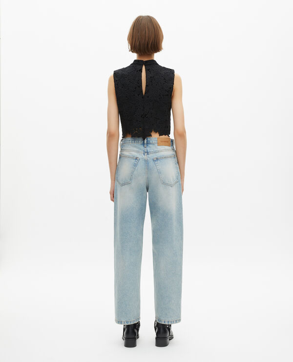 The Kooples WOMEN BLUE BLEACHED / NAVY light blue boyfriend jeans