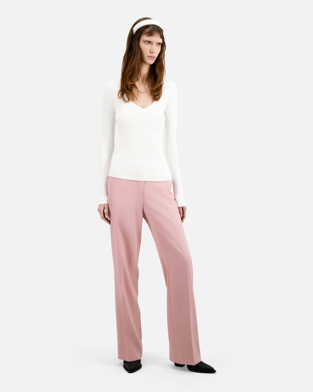 The Kooples WOMEN ECRU ecru ribbed knit sweater
